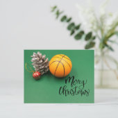 Basketball Weihnachtskarte Postkarte (Stehend Vorderseite)