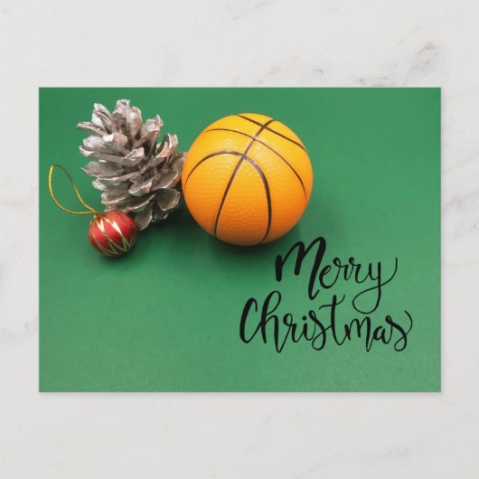 Basketball Weihnachtskarte Postkarte (Vorderseite)