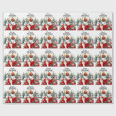 Basketball Weihnachtsmann mit Snowman zu Weihnacht Geschenkpapier (Flach)