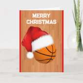 Basketball & Weihnachtsmann Weihnachtskarten Karte (Vorderseite)