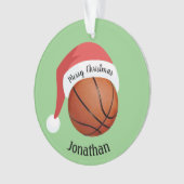 Basketball-Weihnachtsmannmütze Akrylorische Orname Ornament (Vorderseite)