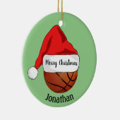Basketball Weihnachtsmannmütze Ornament (Rechts)