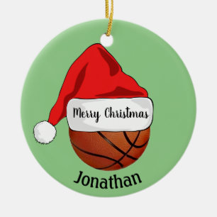 Basketball Weihnachtsmannmütze Ornament