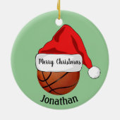 Basketball Weihnachtsmannmütze Ornament (Hinten)