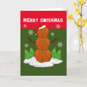 Basketball WeihnachtsMERRY SWISHMAS mit Weihnachts Karte (Gelbe Blume)