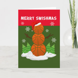 Basketball WeihnachtsMERRY SWISHMAS mit Weihnachts Karte