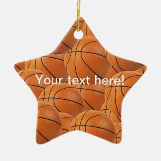 Basketball Weihnachtsverzierung Keramik Ornament (Vorne)