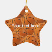 Basketball Weihnachtsverzierung Keramik Ornament (Hinten)