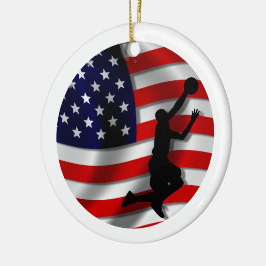 Basketball Weihnachtsverzierung Keramik Ornament (Links)
