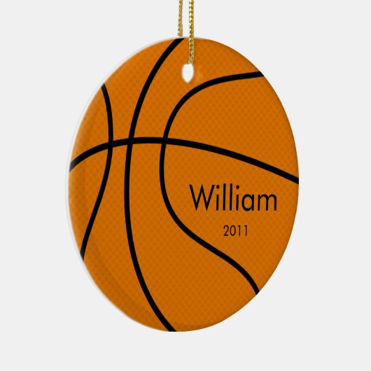 Basketball-Weihnachtsverzierung Keramik Ornament (Rechts)