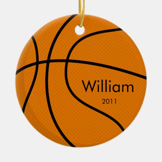 Basketball-Weihnachtsverzierung Keramik Ornament (Vorne)