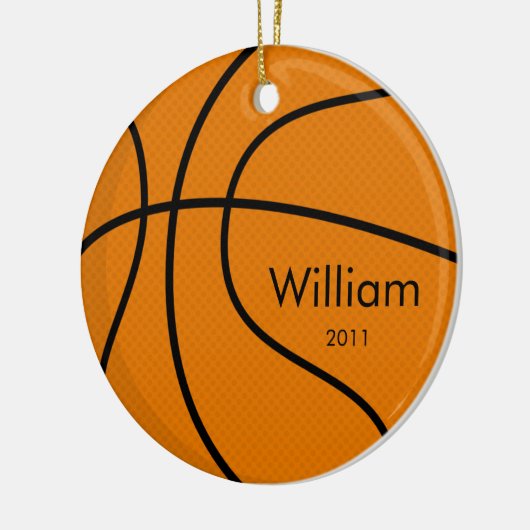 Basketball-Weihnachtsverzierung Keramik Ornament (Links)