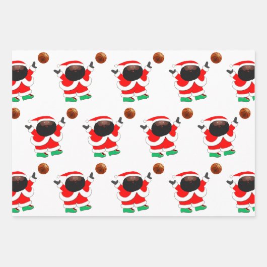 Basketball Weihnachtswrapper Geschenkpapier Set (Vorderseite 2)
