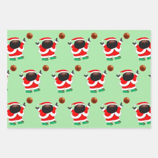 Basketball Weihnachtswrapper Geschenkpapier Set (Vorderseite)
