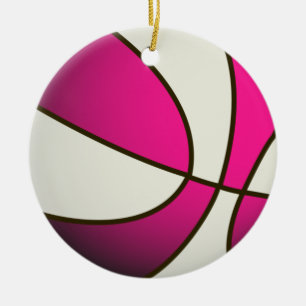 Basketball - weiß/rosa keramikornament