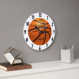 Basketball, weiße und schwarze Uhr mit Spielername