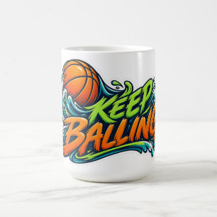 Basketball-Wellen am Laufen halten Kaffeetasse