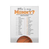 Basketball Wer ist mein Baby Baby Animal Shower Ga Notizblock (Rotiert)
