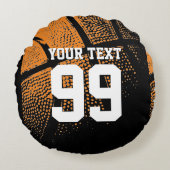 Basketball-Werfer-Kopfkissen mit Sportzeitzahl Rundes Kissen (Vorderseite)