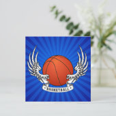 Basketball Wings Einladung (Stehend Vorderseite)