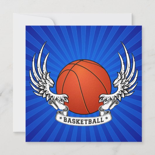Basketball Wings Einladung (Vorderseite)