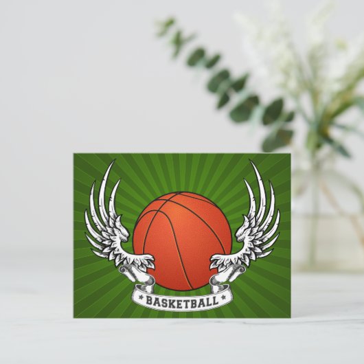 Basketball Wings Postkarte (Stehend Vorderseite)
