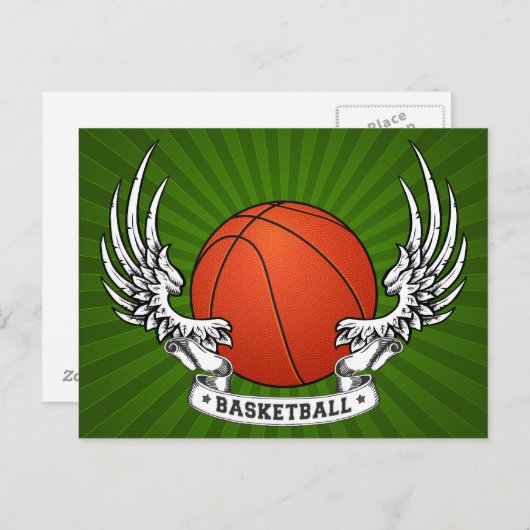 Basketball Wings Postkarte (Vorne/Hinten)
