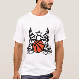 Basketball Wings Toter Kopf Skull Basketball 1706 T-Shirt