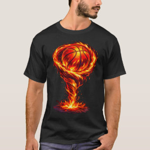 Basketball Wirbel Feuer Basketballkorb Netz Slam T-Shirt