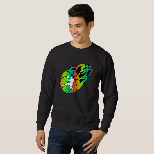 Basketball with Flames Sweatshirt (Vorne ganz)