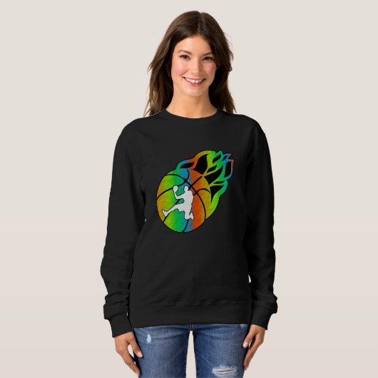 Basketball with Flames Sweatshirt (Vorne ganz)