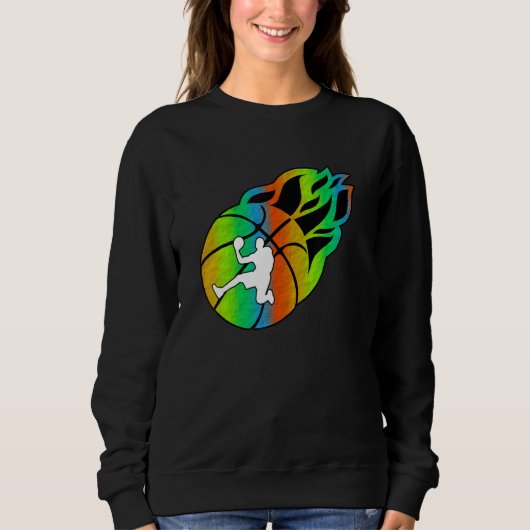 Basketball with Flames Sweatshirt (Vorderseite)
