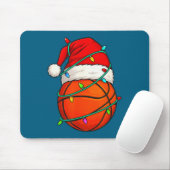 Basketball With Santa Hat Funny Christmas Xmas Gif Mousepad (Mit Mouse)