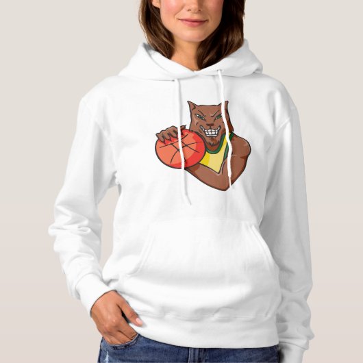 Basketball Wolf Womens Hoodie (Vorderseite)