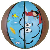 Basketball Wolken Roter Schirm (Vertikal)