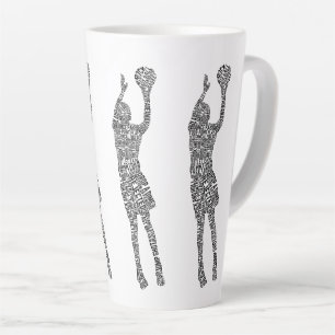 Basketball Word Art, Typografie Milchtasse