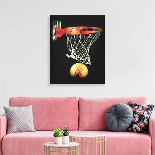 Basketball Wrapped Canvas Leinwanddruck (Insitu (Wohnzimmer))