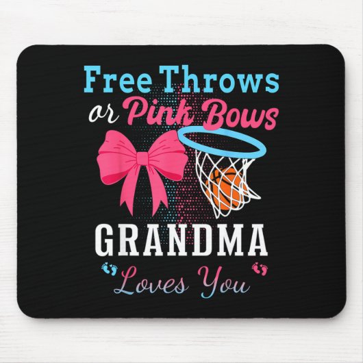 Basketball-Würfe oder rosa Schleifen Oma liebt dic Mousepad (Vorne)