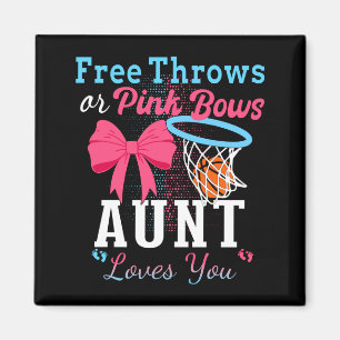 Basketball-Würfe oder rosa Schleifen Tante liebt l Magnet