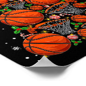 Basketball Xmas Tree Lights Santa Basketball Chris Poster (Ecke)
