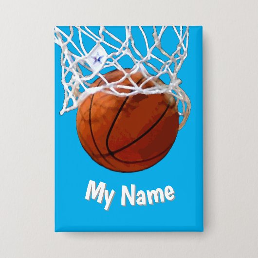 Basketball Your Name Custom Button (Vorderseite)