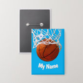Basketball Your Name Custom Button (Vorderseite/Rückseite)