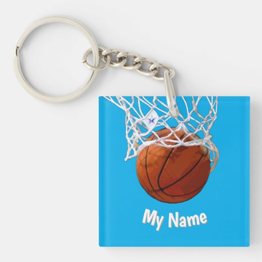 Basketball Your Name Custom Schlüsselanhänger (Vorderseite)