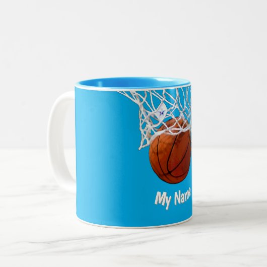 Basketball Your Name Custom Zweifarbige Tasse (Vorderseite Links)