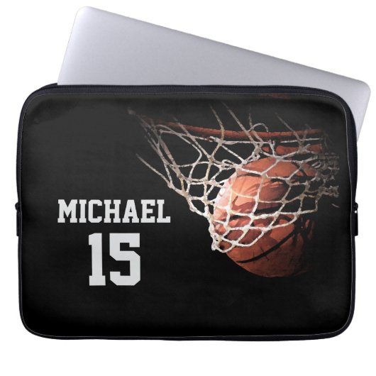 Basketball Your Name Laptopschutzhülle (Vorderseite)