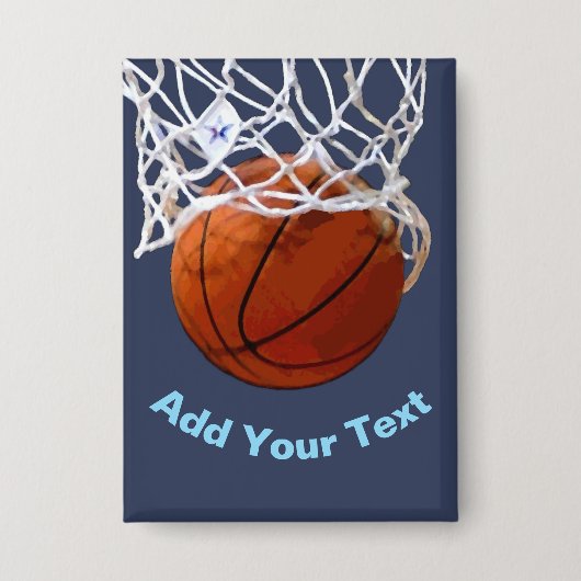 Basketball Your Name Text Message Slogan Custom Button (Vorderseite)