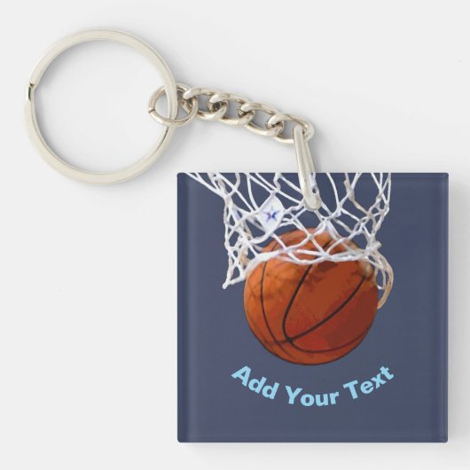 Basketball Your Name Text Message Slogan Custom Schlüsselanhänger (Vorderseite)