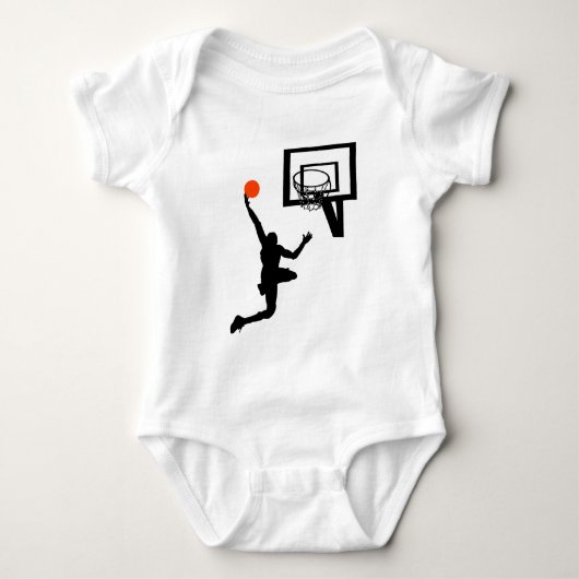 Basketball-Zahl, die einen Layup tut Baby Strampler (Vorderseite)