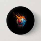 Basketball Zeichnend Basketball Player Wasserfarbe Button (Vorderseite)