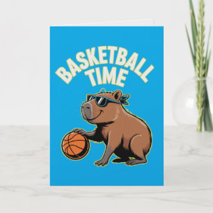 Basketball Zeit Capybara Geburtstagskarte Karte